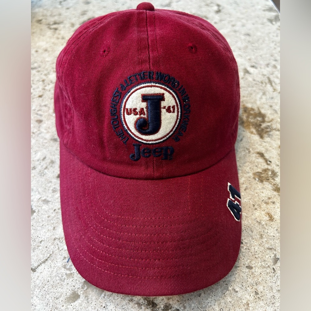 Burgundy and Navy Jeep 41 Adjustable Baseball Cap